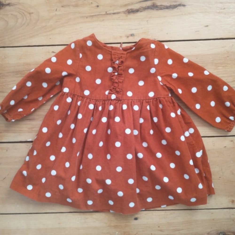 Burnt Orange Couderoy Dress 12m